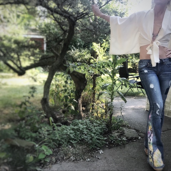 SOLD Bell Bottom jeans handmade size 1 - Picture 6 of 8